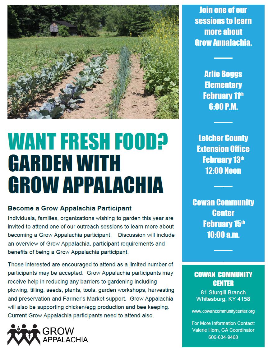 Want to Learn More about our Grow Appalachia Program?